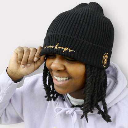 Femme Hoops Script Ribbed Beanie